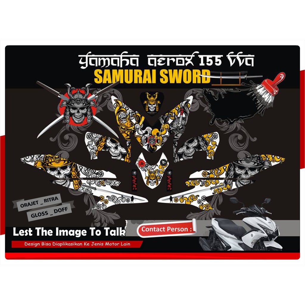 Jual Sticker Motor All New Aerox 155 VVA Tahun 2020 Full body samurai ...