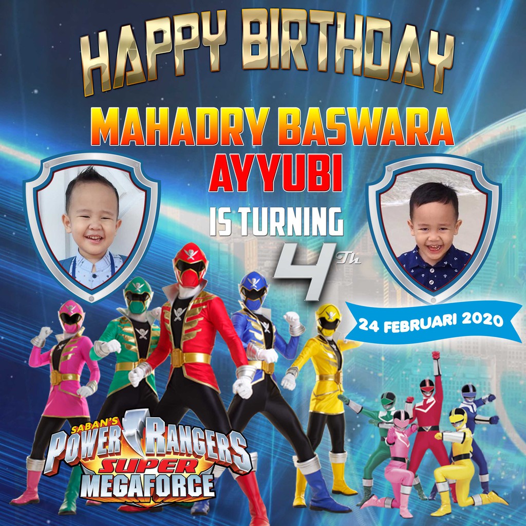 Jual Power Rangers Spanduk Ulang tahun / Backdrop Power Rangers Ultah ...