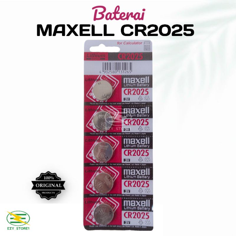 Jual Baterai Maxell CR2025 Original Lithium Battery 3V Batrai CR 2025 ...