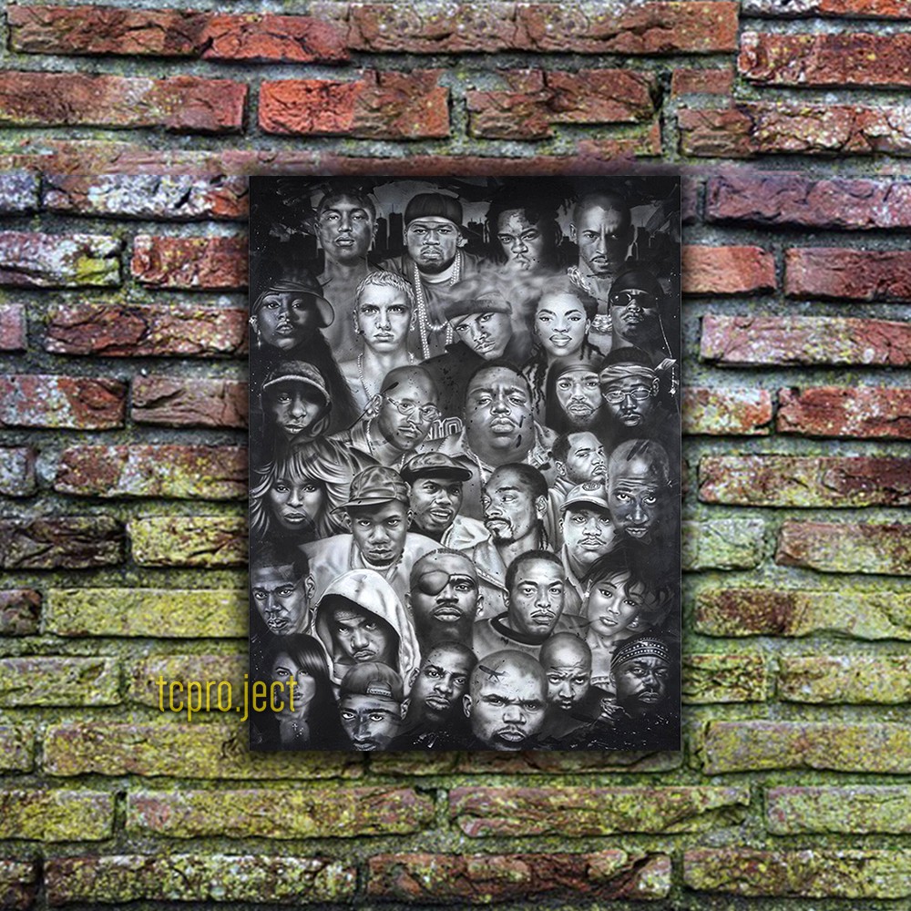 Jual HIP HOP LEGENDS COLLAGE MUSIK POSTER - HIASAN DINDING POSTER KAYU ...