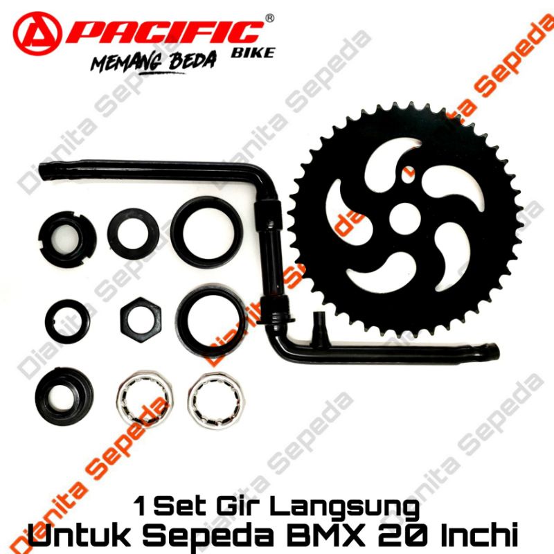 Jual Crank Set Gear Tengah Gir Langsung Besar 44 T Sepeda BMX 20 Inchi ...