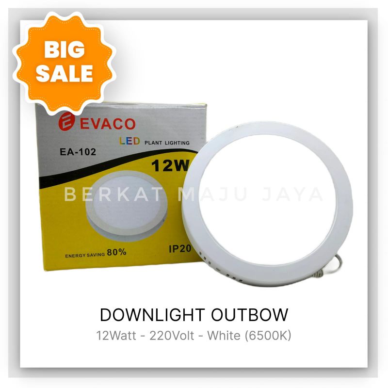 Jual DOWNLIGHT OUTBOW 12W BULAT WHITE (6500K), LED BULB 3W 5W 12W 15W ...