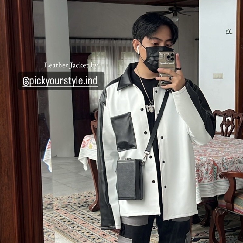 Jual Jaket Kulit Leather Jacket Two Tone Kemeja Kulit Minor Defect SALE Shopee Indonesia