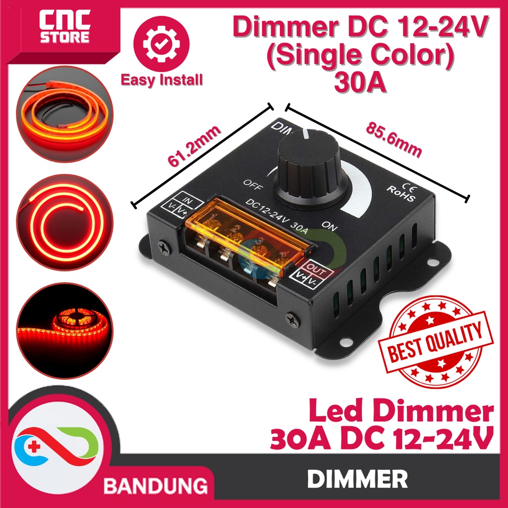 Jual DIMMER DC 12V 24V 30A PENGATUR KECERAHAN LED STRIP BRIGHTNESS