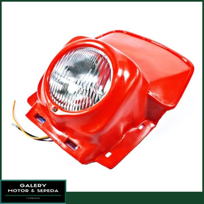 Jual Headlamp Lampu Depan Jadul Vintage Trail Klasik LED ELBA Merah ...