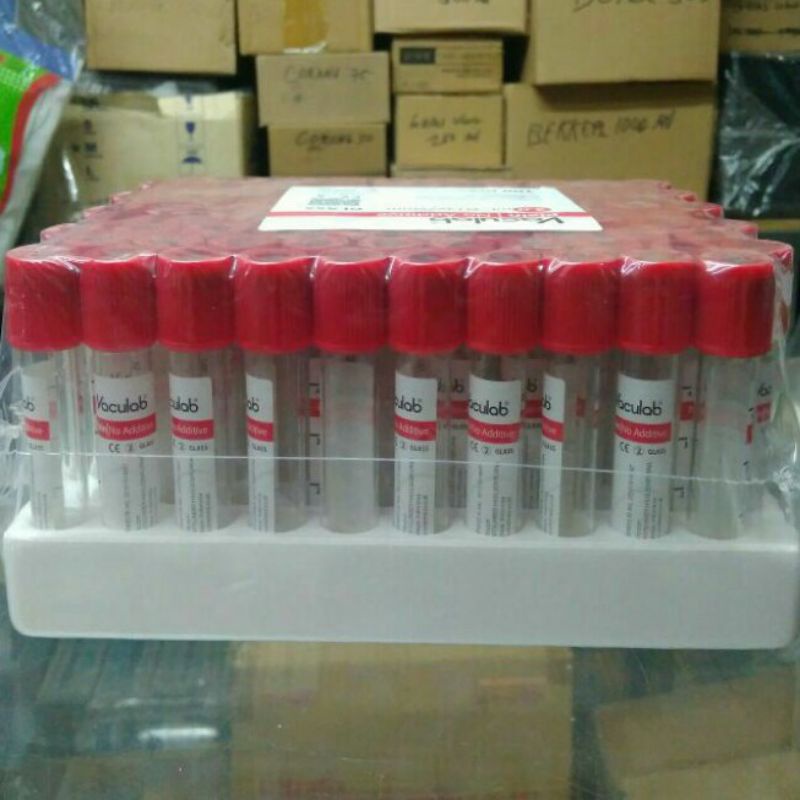 Jual tabung sample darah vaculab plain 3,0ml micro tube glass | Shopee ...