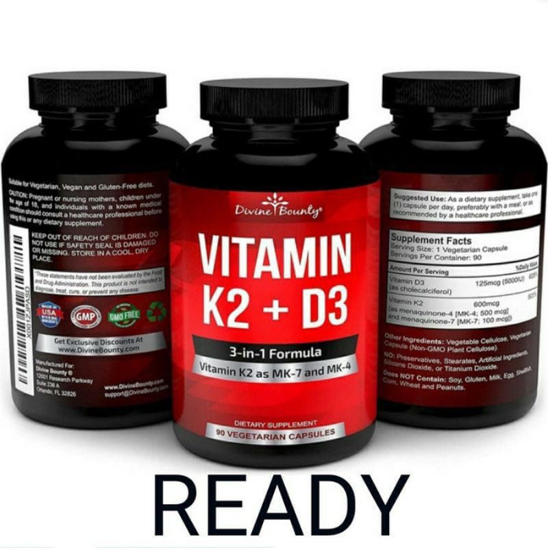 Jual DIVINE BOUNTY VITAMIN K2 + D3 (MK + MK4) WITH D3 5000 IU 90
