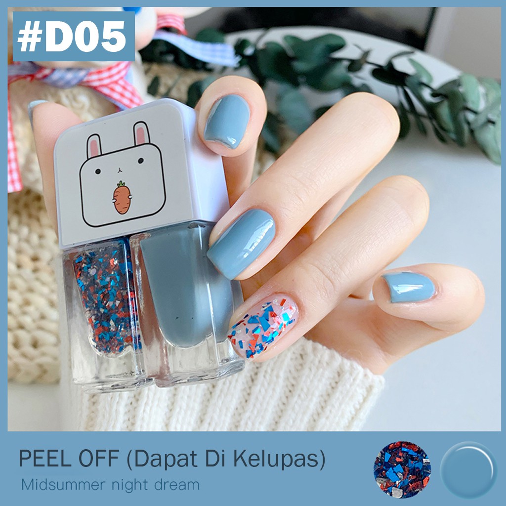 Jual 2IN1 KUTEK PEEL OFF HALAL KUTEKS 2 TONE KUTEK KOREA Cat Kuku