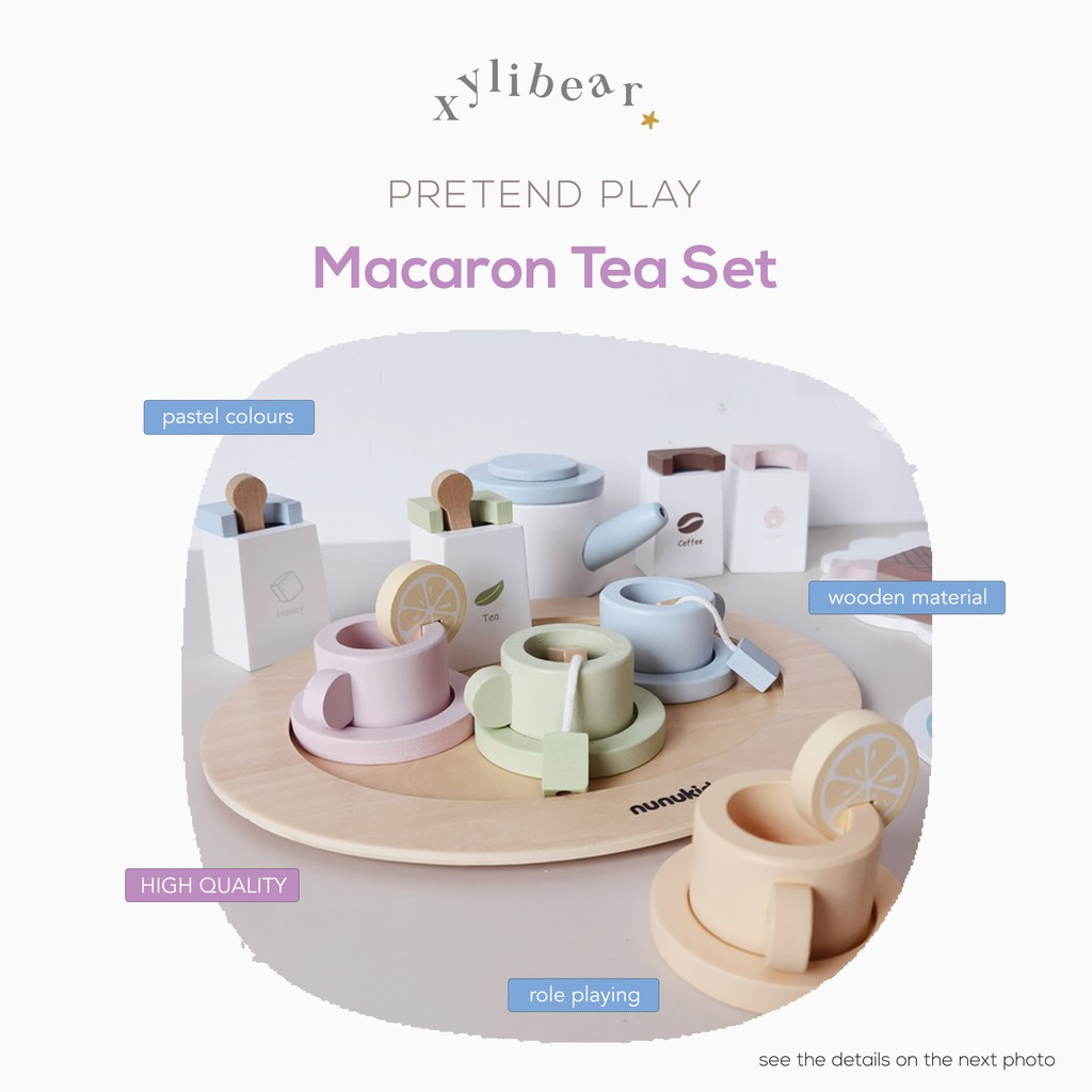 Jual Macaroon Tea Set - Xylibear - Wooden Toys - nunukids mainan anak ...