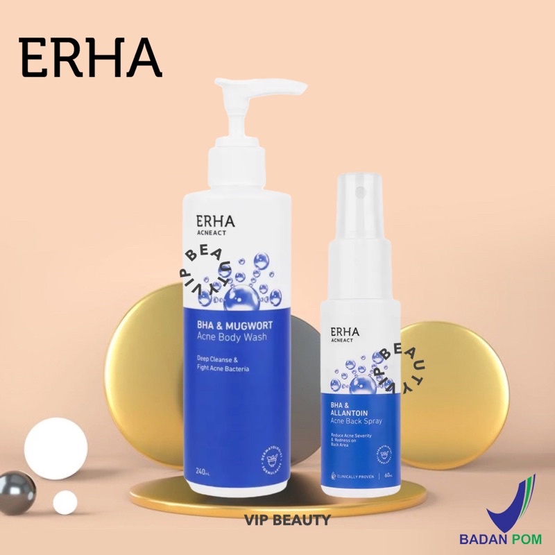 Jual ERHA Acneact Acne Back Spray Acne Body Wash BHA & Mugworth