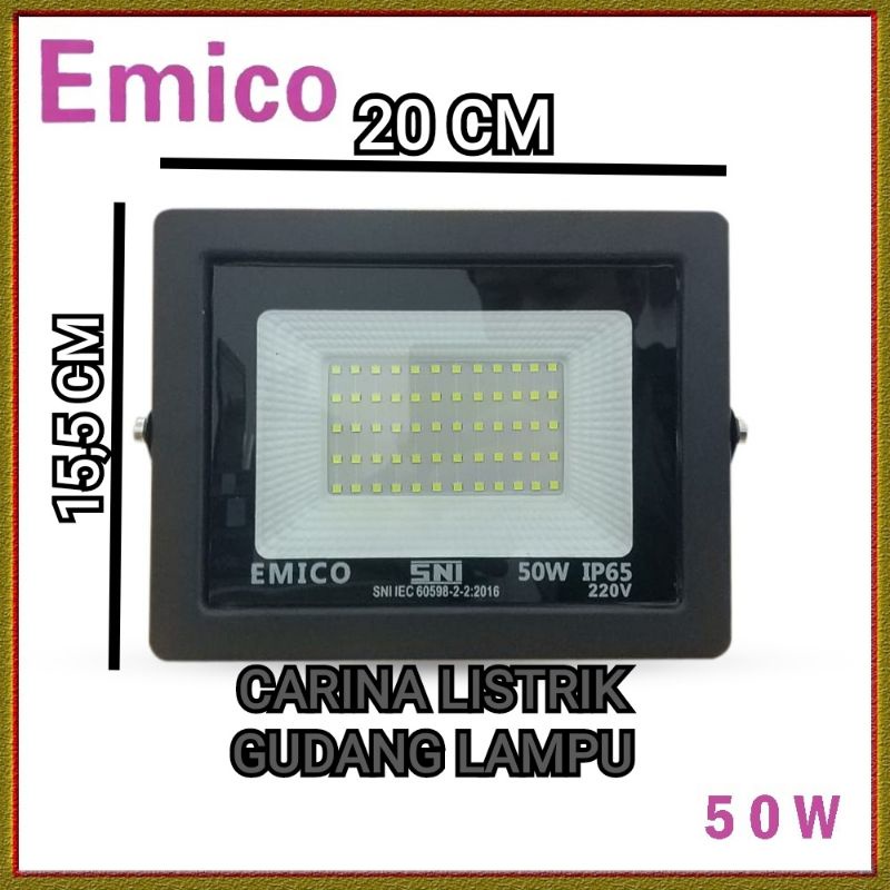 Jual Emico Lampu Sorot Led W Lampu Led Flood Light Watt Led Tembak Outdoor Sni Shopee