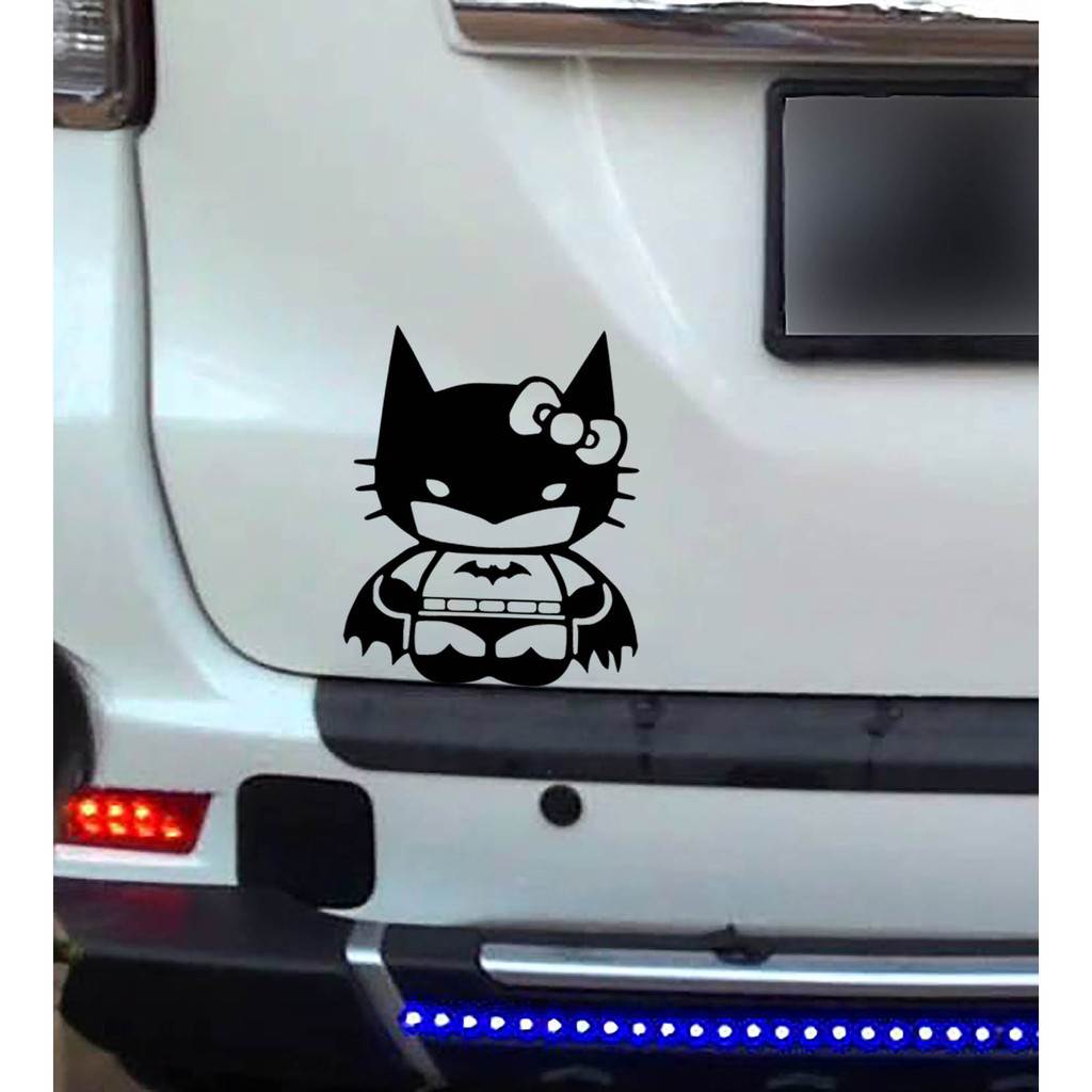 Jual Sticker Mobil Cutting Vinyl Reflektif BatCat Batman Mix Hello ...
