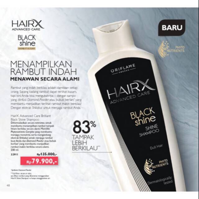 Jual PROMO BULAN NOVEMBER Shampoo HairX Black Shine Oriflame 250ML Shopee Indonesia