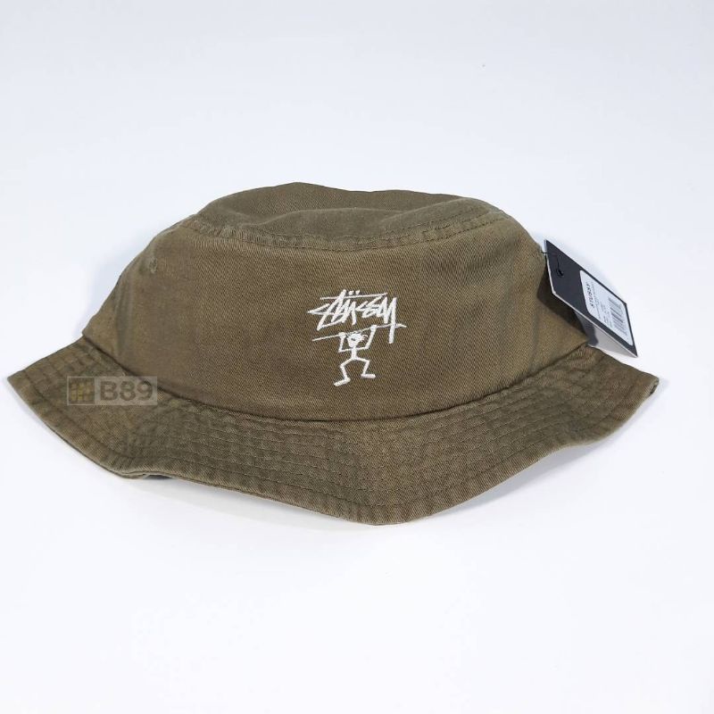 Jual TOPI STUSSY WARRIOR MEN BUCKET HAT ORIGINAL | OLIVE