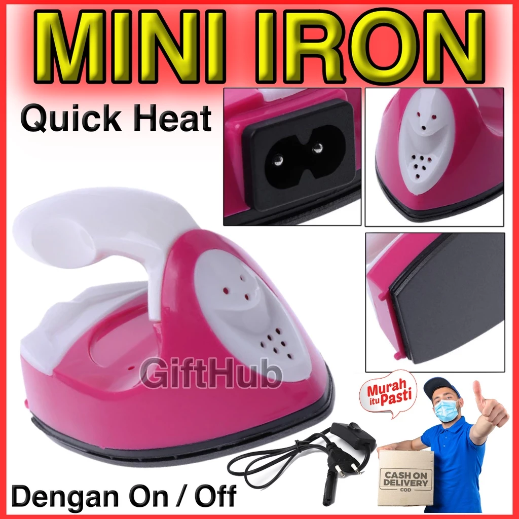 Setrika Mini Quick Heat 300W Travel Portable