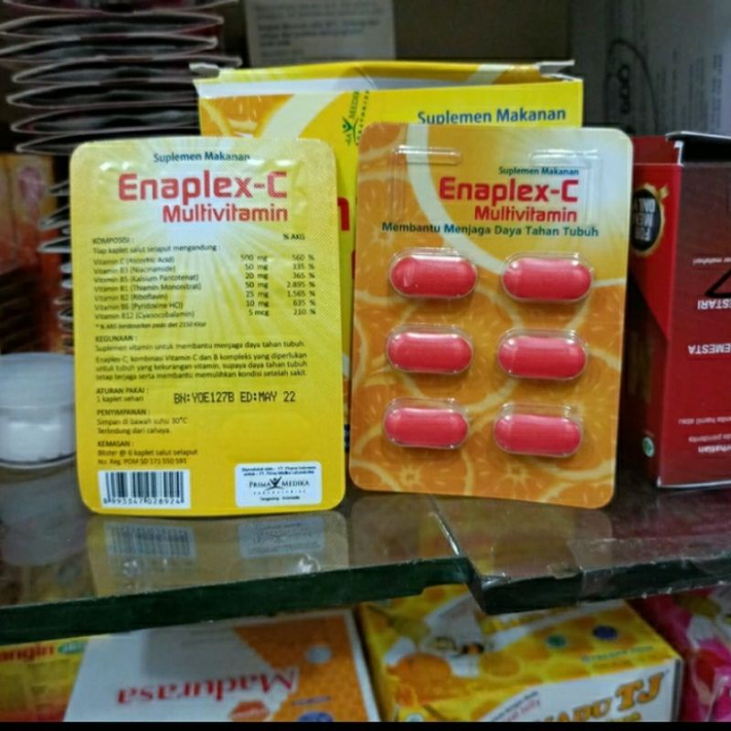 Jual Enaplex c multivitamin C + B komplek/vitamin c 1 box @60 kaplet 10 ...