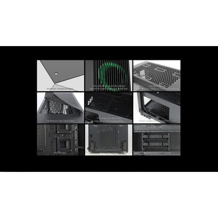 Jual ABKONCORE THOR CASING PC - Include 4 FAN RGB spectrum TEMPERED ...
