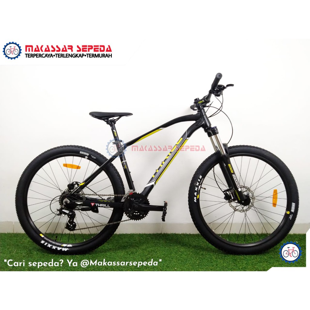 Jual SEPEDA MTB THRILL VANQUISH 3.0 BLACK YELLOW Shopee Indonesia