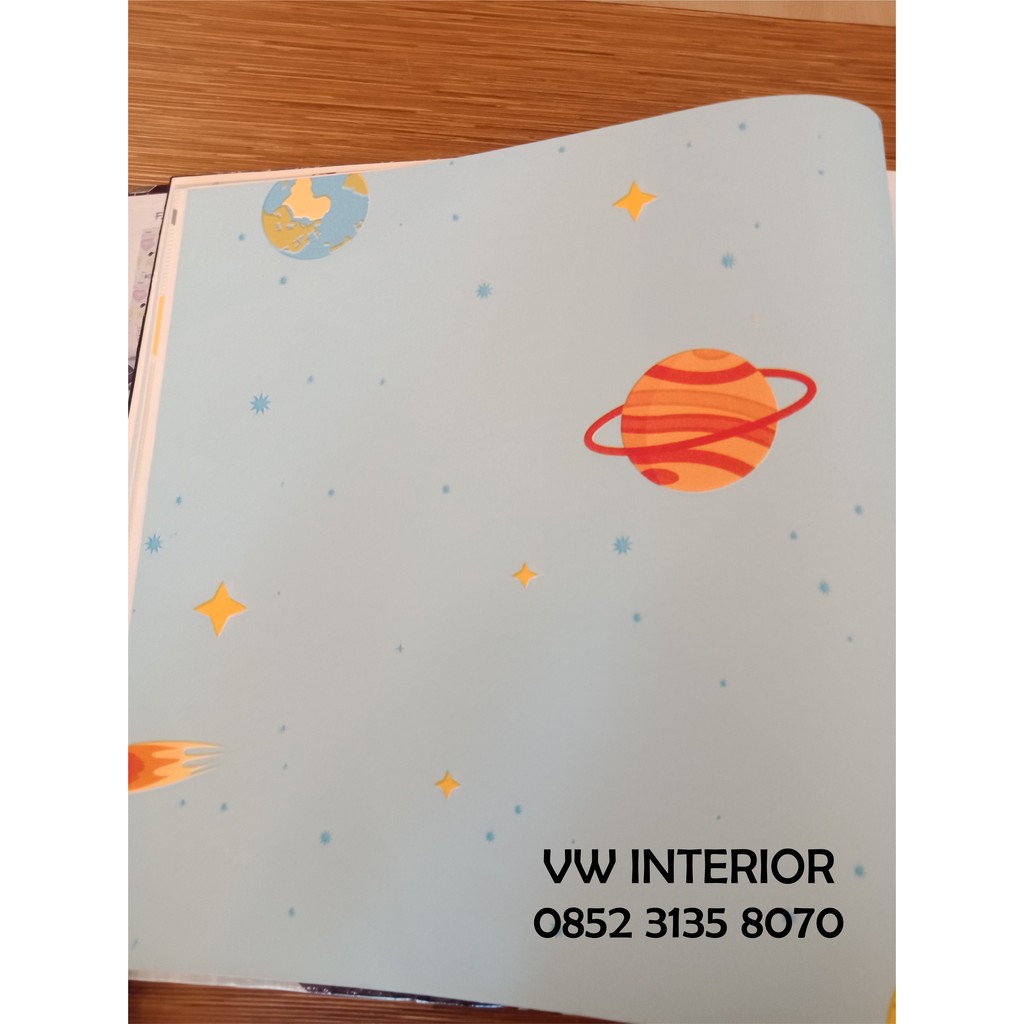 Jual Wallpaper Dinding Bahan Vinyl High Quality Motif Luar Angkasa Tata