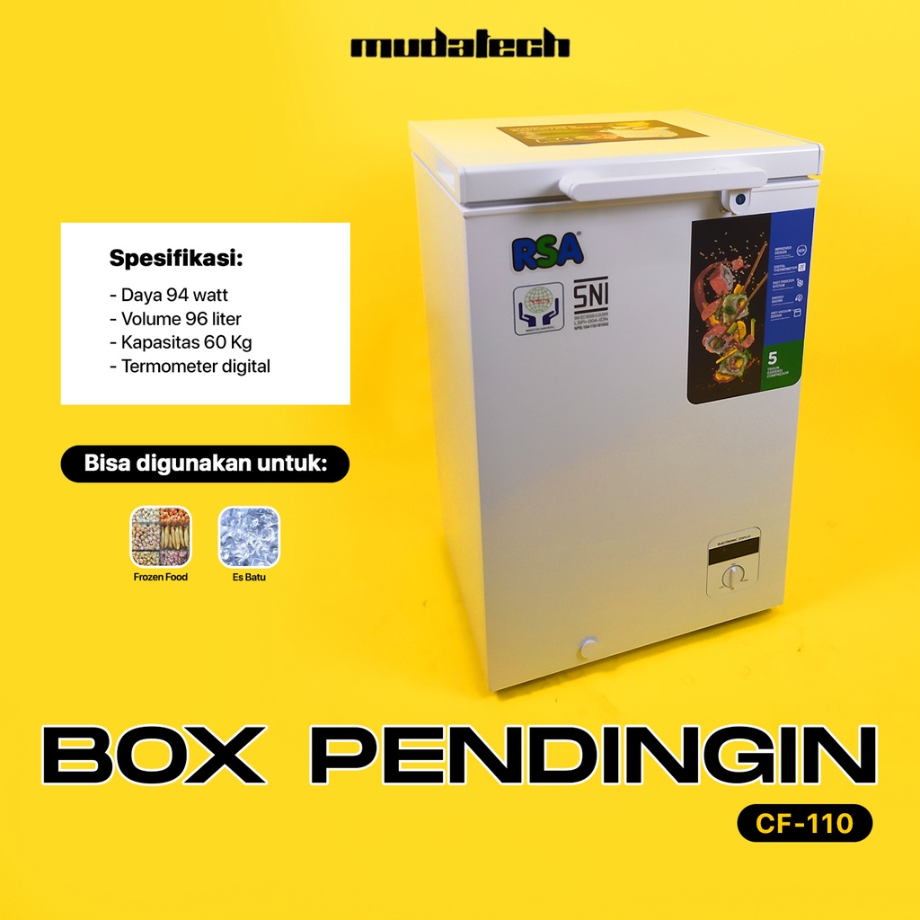 Jual Chest Freezer RSA CF-110 Freezer Box CF110 Original Garansi Resmi ...