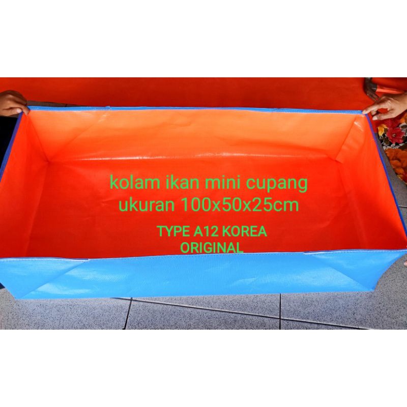 Jual Terpal Kolam Ikan Mini TYPE A12 Korea Original Ukuran 100x50x25cm Cocok Ternak Ikan Cupang