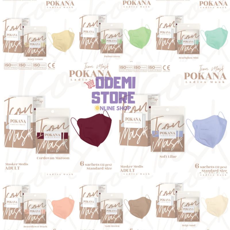 Jual POKANA 3D 4 PLY EARLOOP ICON MASK MEDICAL 1 BOX ISI 12 PCS ...