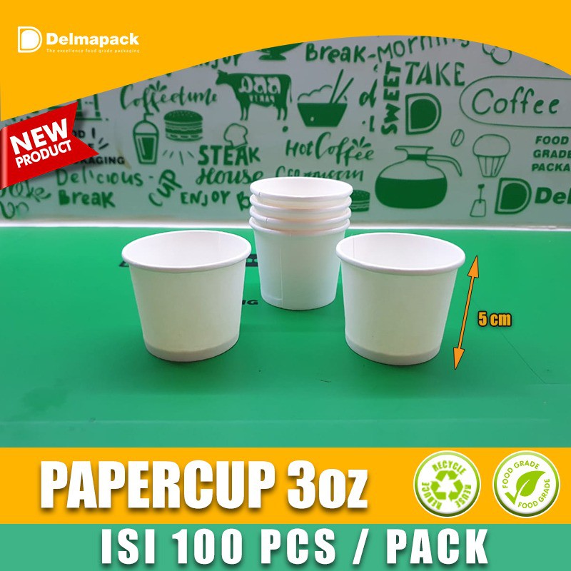 Jual PAPER CUP 3oz - FOODGRADE - 100 PCS | Shopee Indonesia