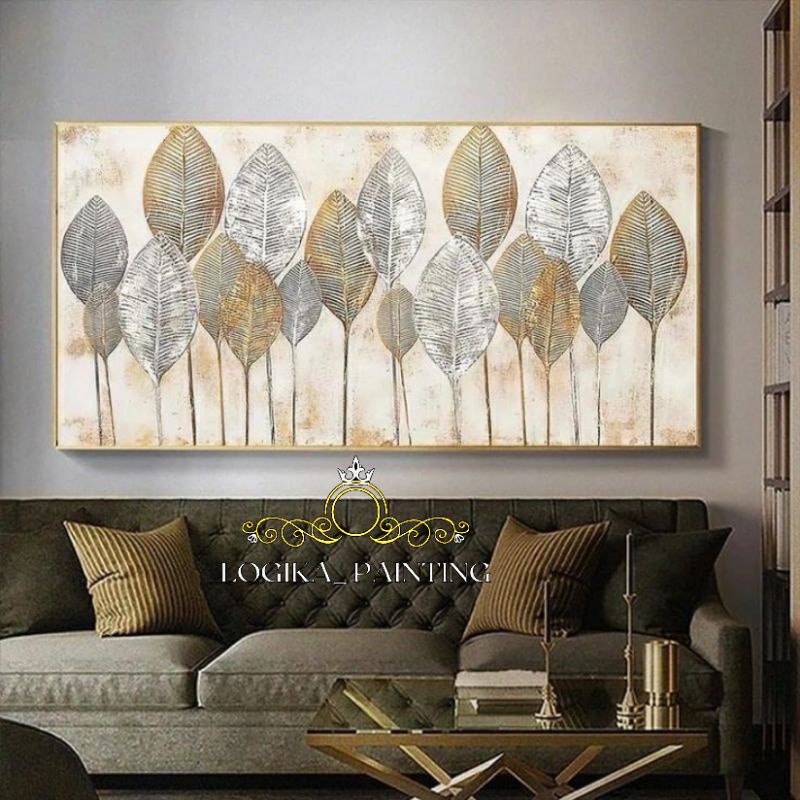 Jual lukisan Dinding ruang tamu tekstur minimalis art | Shopee Indonesia