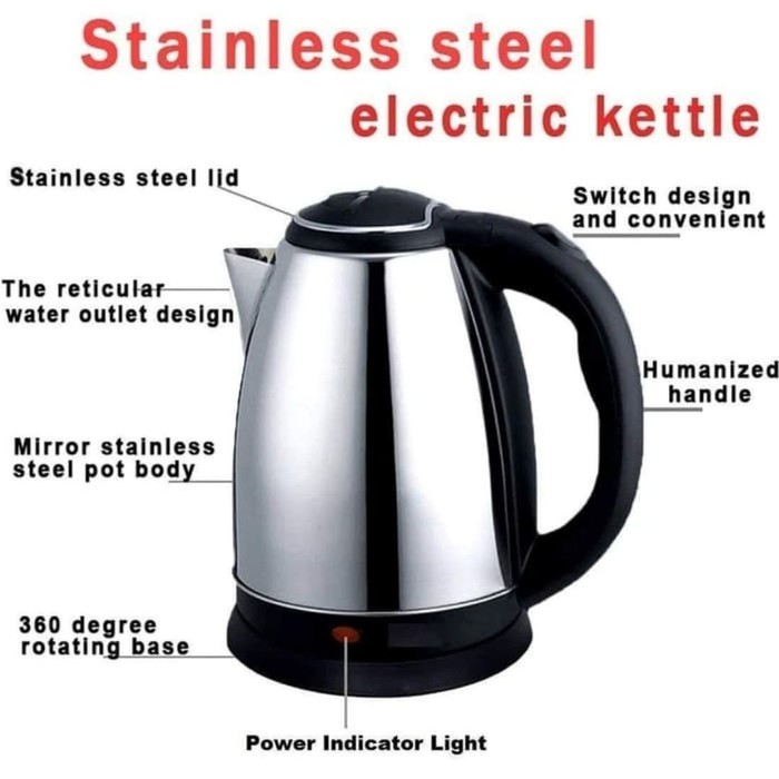 Jual Teko Listrik 2 Liter Electric Heat Kettle 2l Pemanas Air Shopee Indonesia 2229