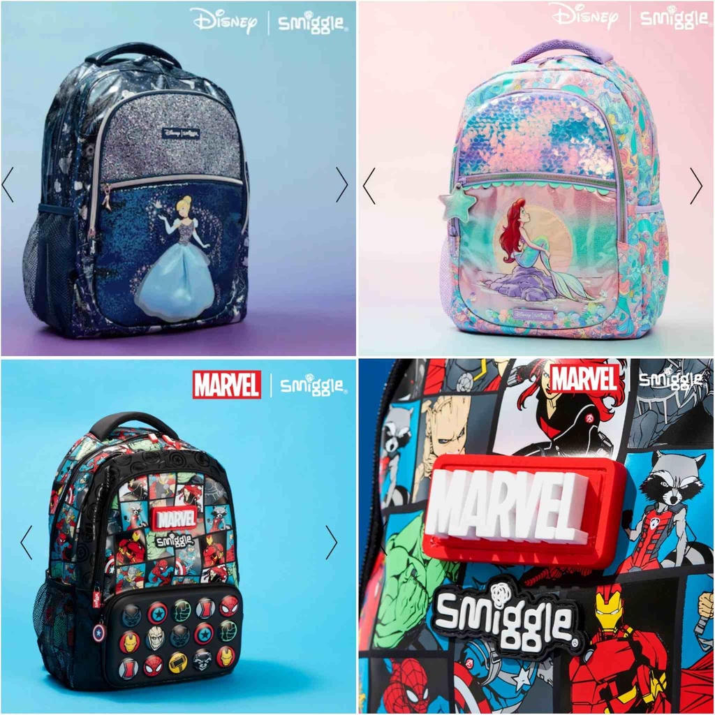 Jual SMIGGLE DISNEY PRINCESS ARIEL BACKPACK, SMIGGLE MARVEL BACKPACK
