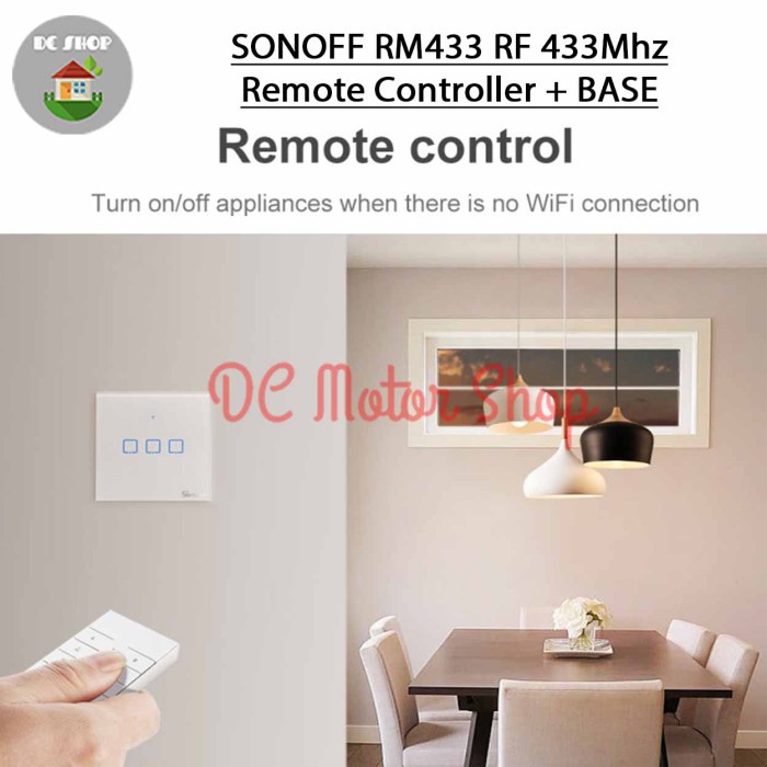 Jual Gaya Sonoff Rm433 Rf 433Mhz Remote Controller + Base Include 3M ...