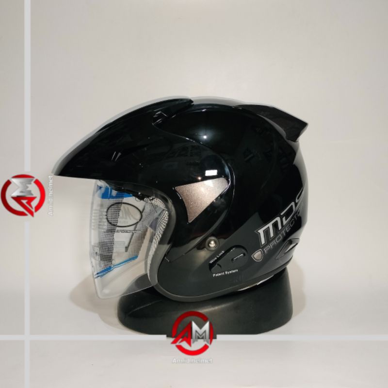 Jual HELM MDS PROTECTOR SOLID BLACK GLOSSY MDS HELM PROTECTOR POLOS ...