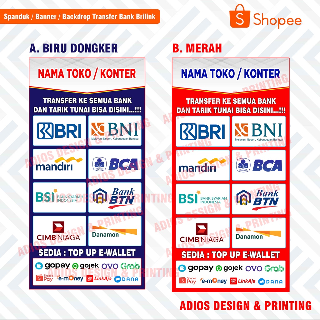 Jual Spanduk Banner Agen Brilink Banner Spanduk Transfer Bank Ukuran ...