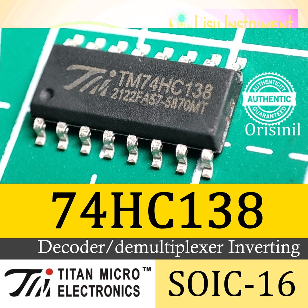 Jual 74HC138 74HC138D Decoder/demultiplexer Inverting SOIC-16 | Shopee ...