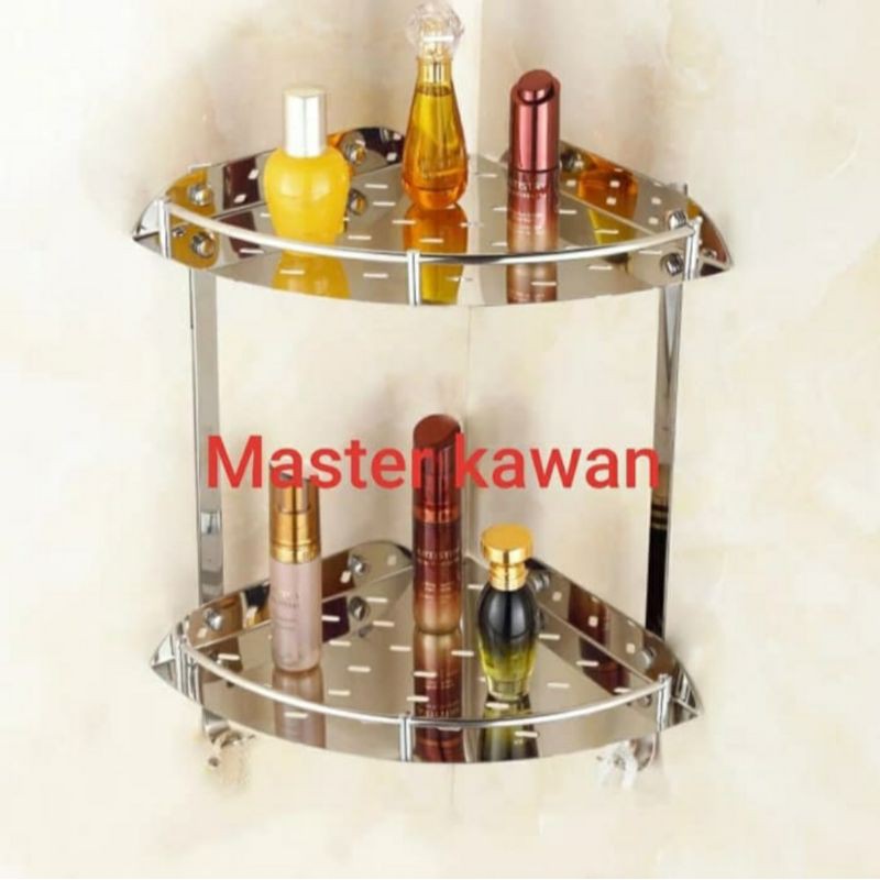 Jual Rak Sudut Stainless 2 Susun Anti Karat Rak Serbaguna Rak Shampo ...