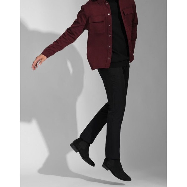 Jual PREPP STUDIO Shacket Jacket Maroon (L) | Shopee Indonesia