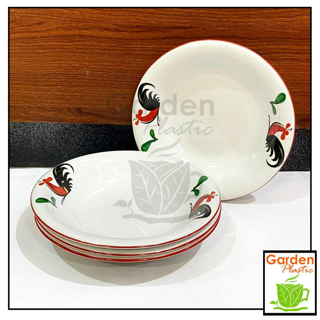 Jual Piring Keramik Kopin Motif Ayam Jago Piring Omega Ringkok Porcelain 1pc Shopee Indonesia 0310