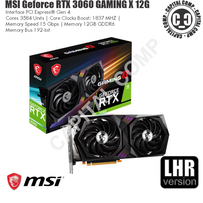 Jual VGA MSI RTX 3060 GAMING X 12G LHR | Shopee Indonesia