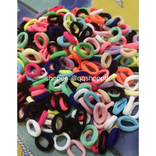 Jual [free pouch] ikat rambut donat mini isi -+50pcs | Shopee Indonesia