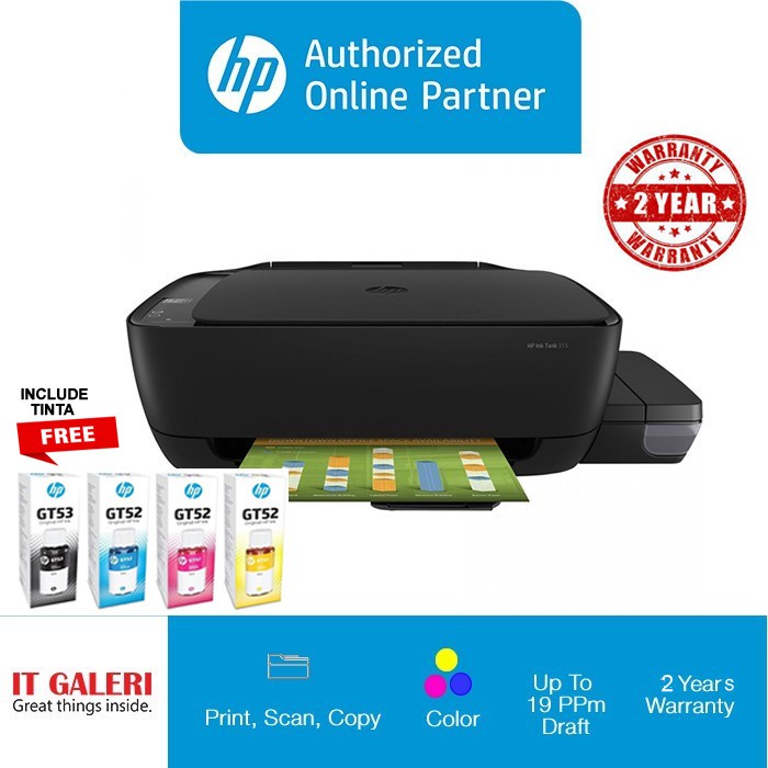 Jual Printer Hp Ink Tank 315 Aio Z4b04a Color Print Scan Copy Shopee Indonesia