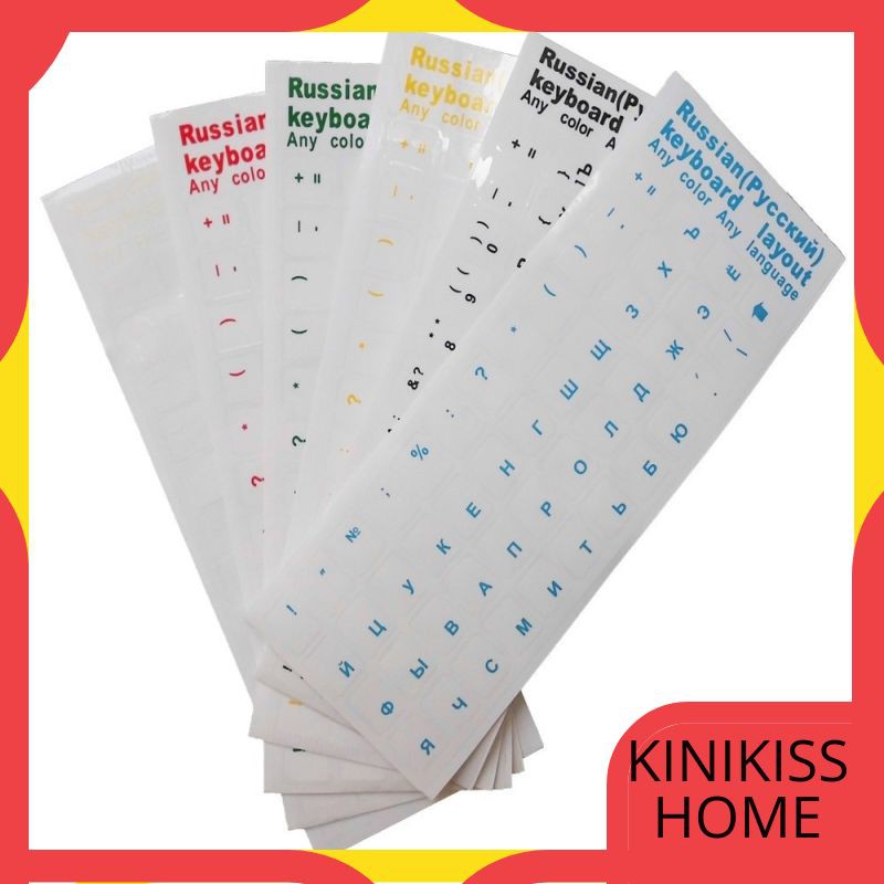 Jual Keyboard Komputer 5 colors Transparent Russian Letters Keyboard ...