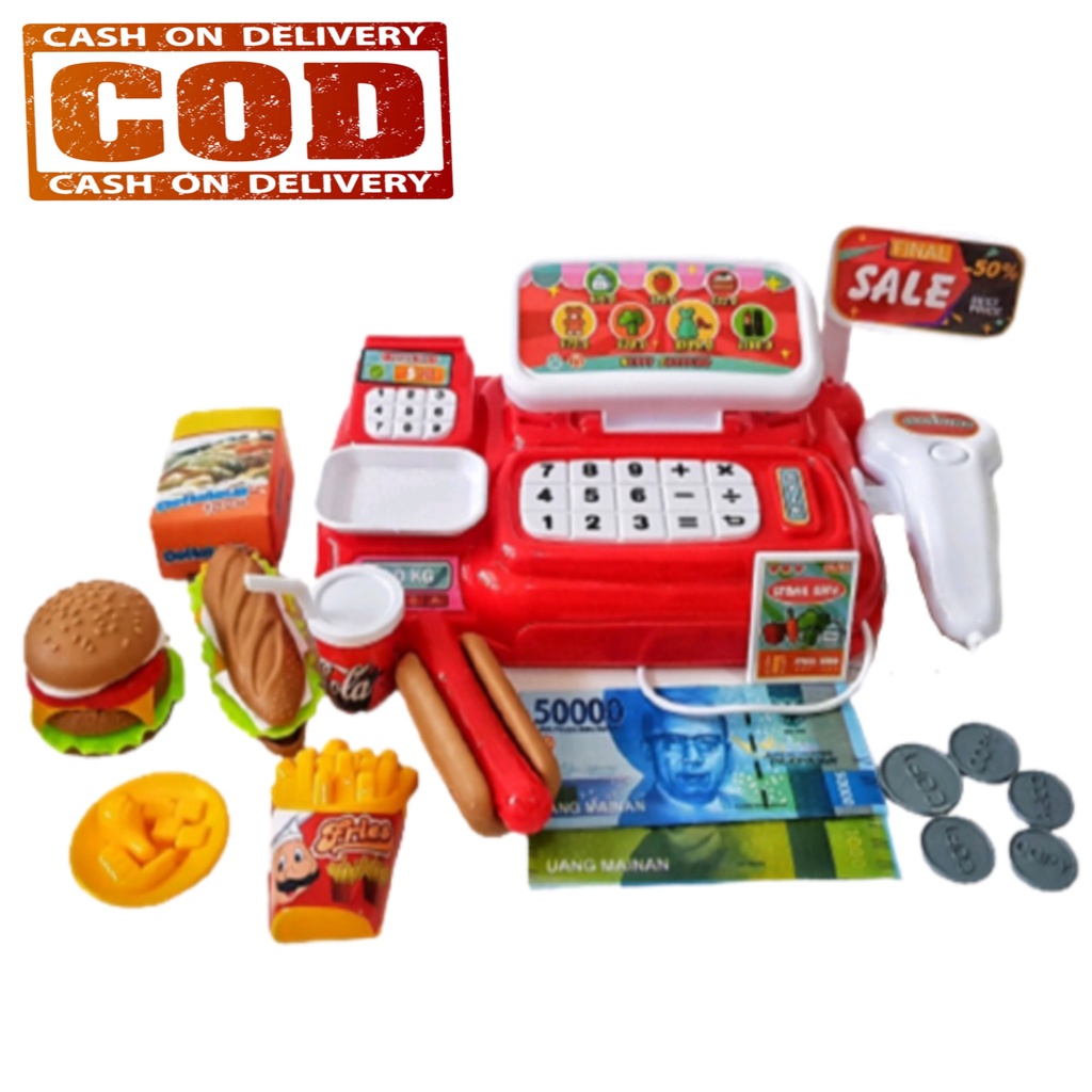 Jual Mainan Anak Perempuan Mesin Kasir Burger Kantong Cash Register ...