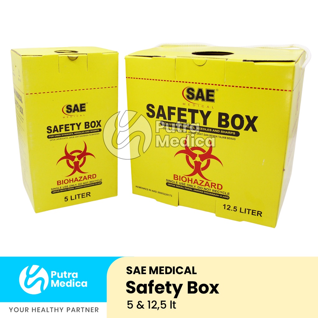 Jual Safety Box 12,5 Liter [Kuning] - 1pc / Kotak Limbah Medis / Kardus ...