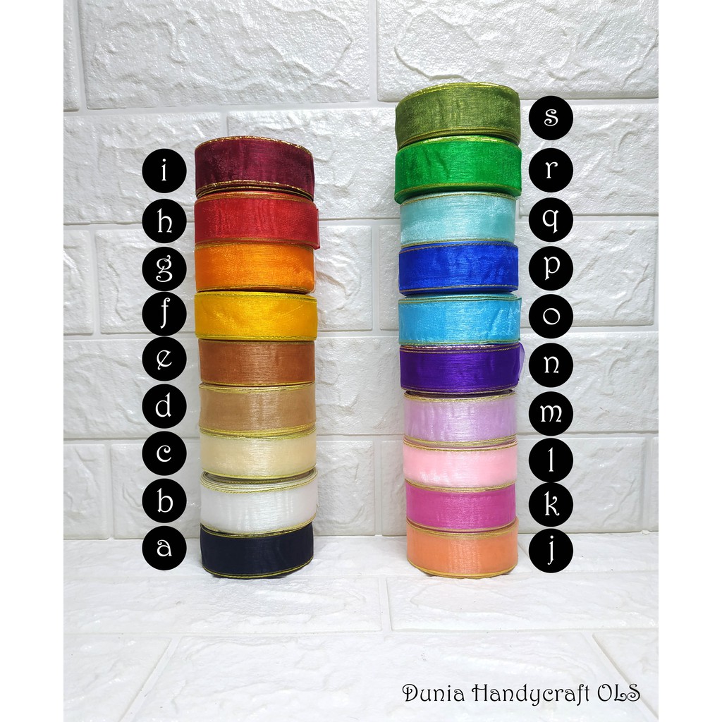 Jual Pita Organdi 1 inch Warna Bahan Kerajinan Tangan DIY Ribbon ...