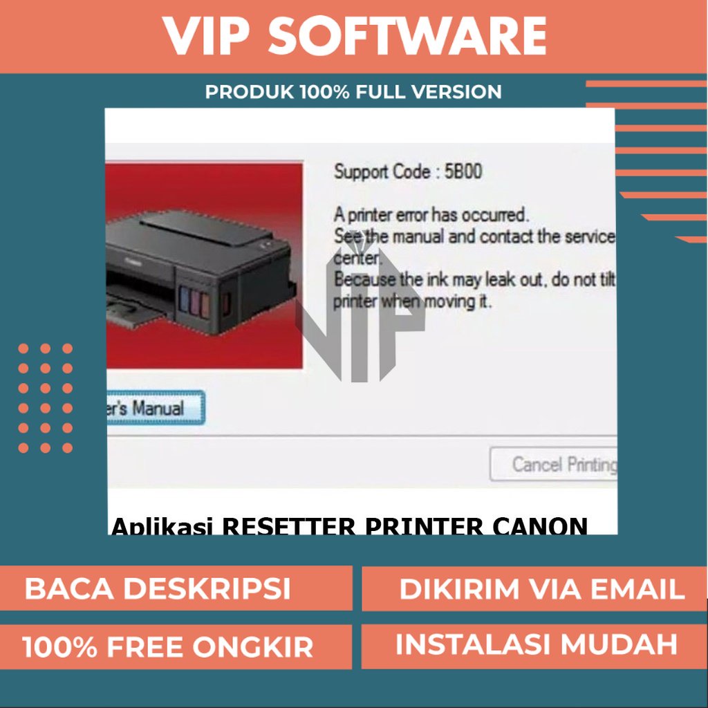 Jual Aplikasi RESETTER PRINTER CANON Support Code 5B00 All Version Full