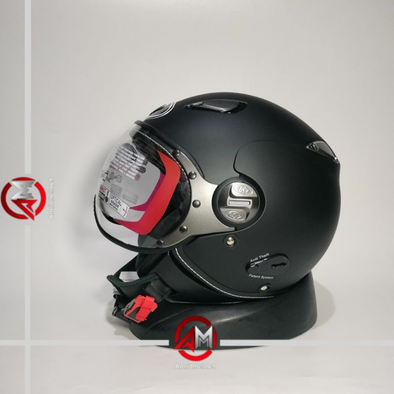 Jual HELM KYT ELSICO SOLID BLACK DOFF HELM KYT TERBARU HELM KYT CLASIC