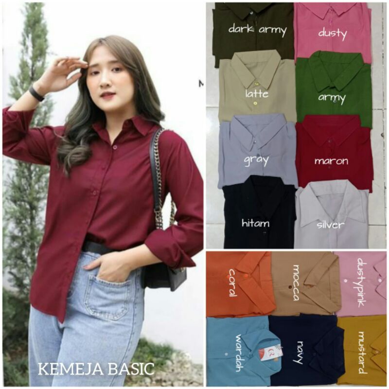 Jual Kemeja Basic / Kemeja Polos / Kemeja Kantoran / Kemeja Kerja ...