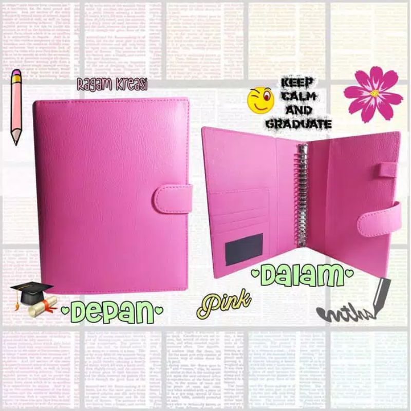 Jual Binder Kulit Binder A Binder Kulit Polos Binder Ring Binder Polos Pink Binder Polos