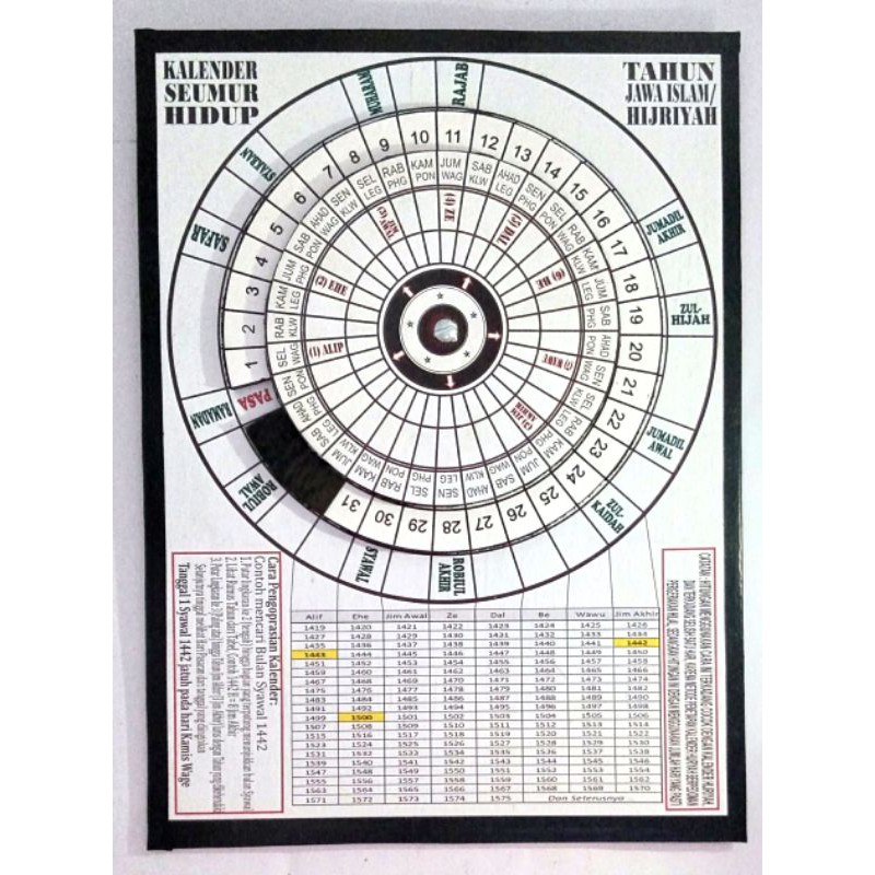 Jual KalenderJawa Islam / Hijriyah Seumur Hidup Kalender Putar | Shopee ...