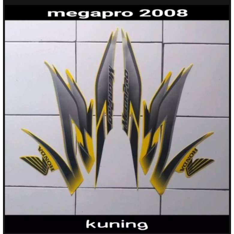 Jual Sticker Striping Full Set Lis List Bodi Honda Motor Megapro Tahun Warna Kuning